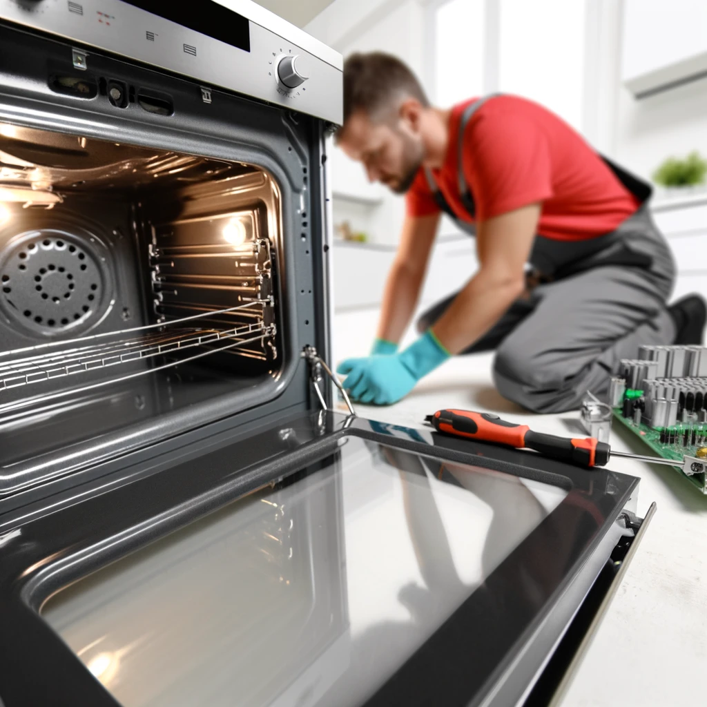 Horno siendo reparado